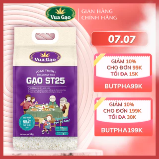 Gạo ST25 Túi 5kg – Chính Hãng Vua Gạo – Gạo Thơm Ngon, Dẻo Nhiều, Vị Đậm Đà – Top 1 Thế Giới 2023