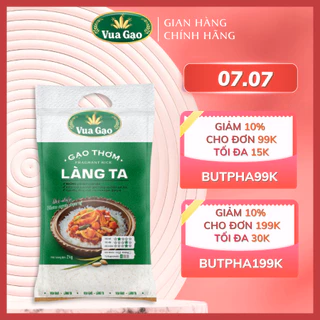 Gạo Thơm Làng Ta 2kg - Thương hiệu Vua Gạo - Cam kết date mới