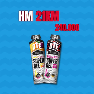 Combo OTE Half Marathon HM 21KM gồm gel liquid, bánh năng lượng, hỗ trợ nạp năng lượng và hồi phục nhanh