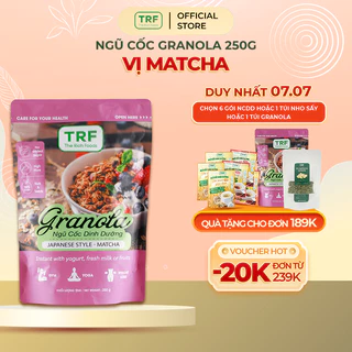 Ngũ cốc Granola vị Matcha không đường The Rich Foods đảm bảo dinh dưỡng healthy, chống oxy hóa 250g