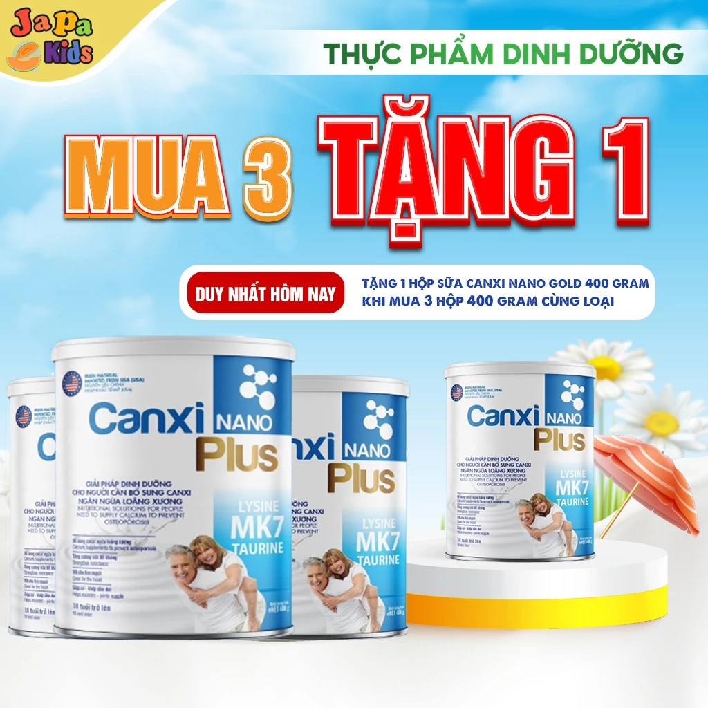 [ Mua 3 Tặng 1 ] Sữa CanXi Cho Người Già Hỗ Trợ Xương Khớp Ngăn Ngừa Loãng Xương 400g Chính hãng Japa Kids