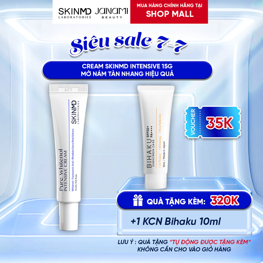 SKINMD LABORATORIES Kem dưỡng trắng da SkinMD Pure Whitenol Intensive Cream 15ml | Chính hãng