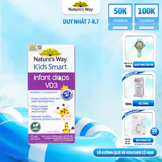 D3 Thuần Chay Organic Nature's Way Kids Smart Infant Drops VD3 Chiết Xuất Từ Tinh Dầu Hoa Hướng Dương 13ml