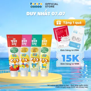 [Bé từ 2 tuổi] Kem Đánh Răng Cho Trẻ Em New PORORO Toothpaste For Kids 90g