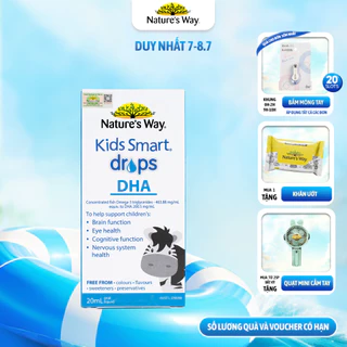 DHA Nature's Way Kids Smart Drops DHA Dạng Giọt Giúp Tăng IQ, Phát Triển Não Bộ Cho Bé 20ml