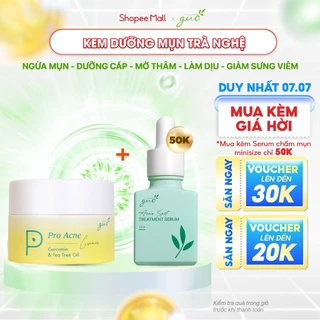 Kem giảm mụn, mờ thâm mụn trà nghệ, 0% khô da GUO 30g