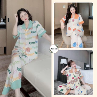 Bộ pijama cổ sen dễ thương nhiều màu - Bộ đồ ngủ mặc nhà thiết kế nhiều hoạ tiết HOT TREND