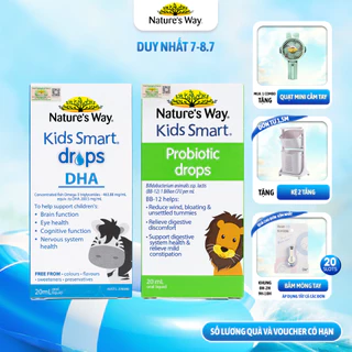 Combo 2 Siro Uống Nature's Way Kids Smart Drops Probiotic Và Drops DHA Bổ Sung Dưỡng Chất Cho Bé