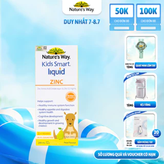 Siro Uống Nature's Way Kids Smart Liquid Zinc Bổ Sung Kẽm, Tăng Sức Đề Kháng, Tốt Cho Hệ Tiêu Hóa Của Bé 100ml/200ml