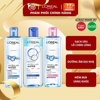 Nước tẩy trang làm sạch, dưỡng ẩm cho mọi loại da Loreal L'Oreal 3-in-1 Micellar Water 400ml