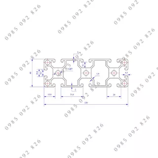 Nhôm định hình 40x120 (LWA-411883747) - Miễn phí cắt theo kích thước yêu cầu.