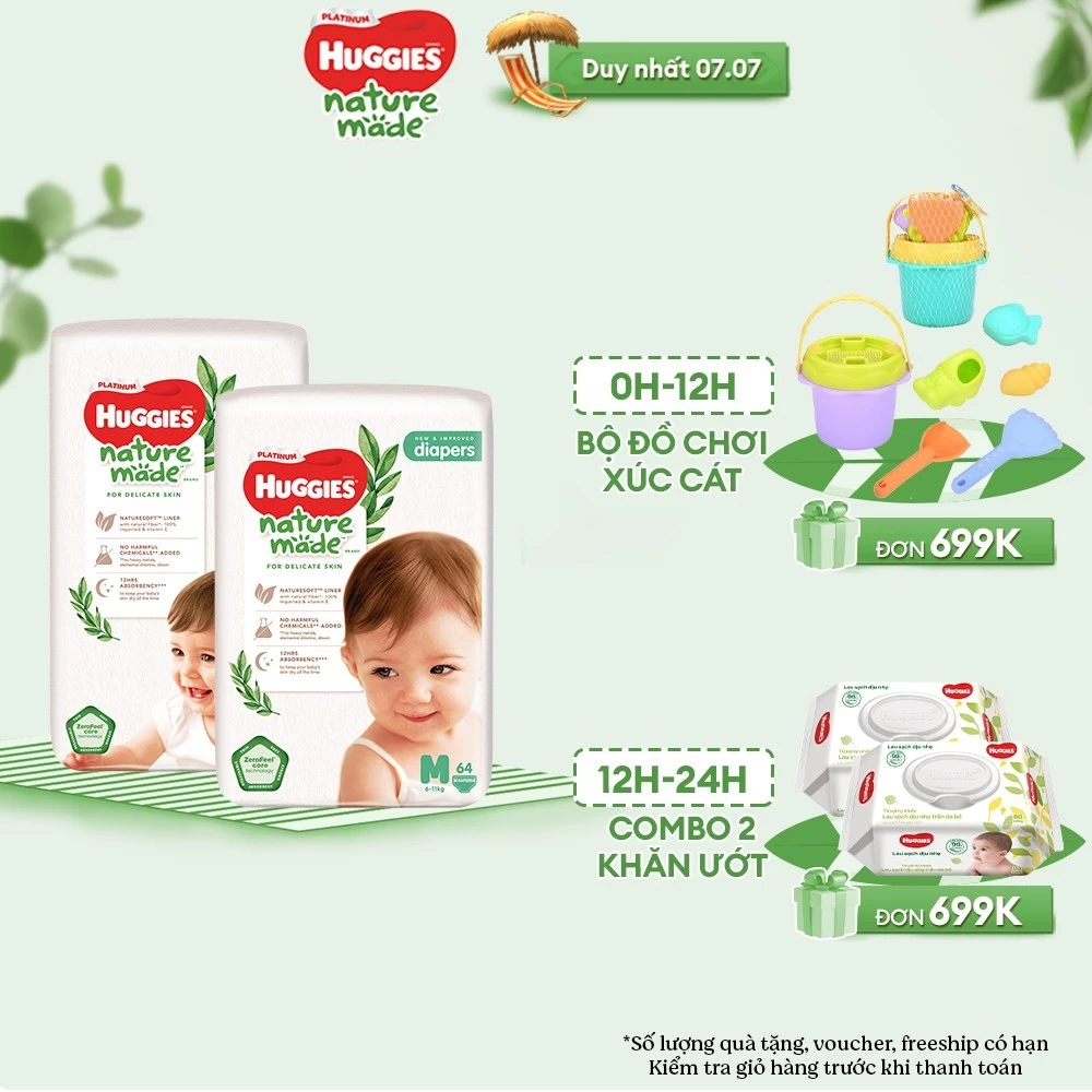 Tã Bỉm Huggies Nature made đủ size dán quần