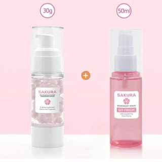 2PCS Khử mùi và chống mồ hôi SAKURA GLUTA Loại bỏ mùi hôi Bodycare 50ml