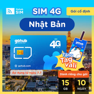 [GOHUB] SIM 4G du lịch Nhật Bản - Gói cố định dài ngày - Tặng que chọc SIM