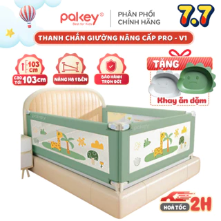 Thanh Chắn Giường VIP Nâng Hạ 1 & 2 Bên Siêu Dày - Thanh Chặn Giường Cho Bé Chính Hãng Pakey - Bảo Hành Trọn Đời