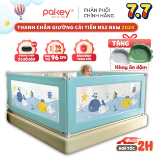 Thanh Chắn Giường Nhật Bản Pakey 2024 - Quây Giường Cao 96cm Nâng Hạ 2 Bên Tiện Lợi - Bảo Vệ Bé An Toàn