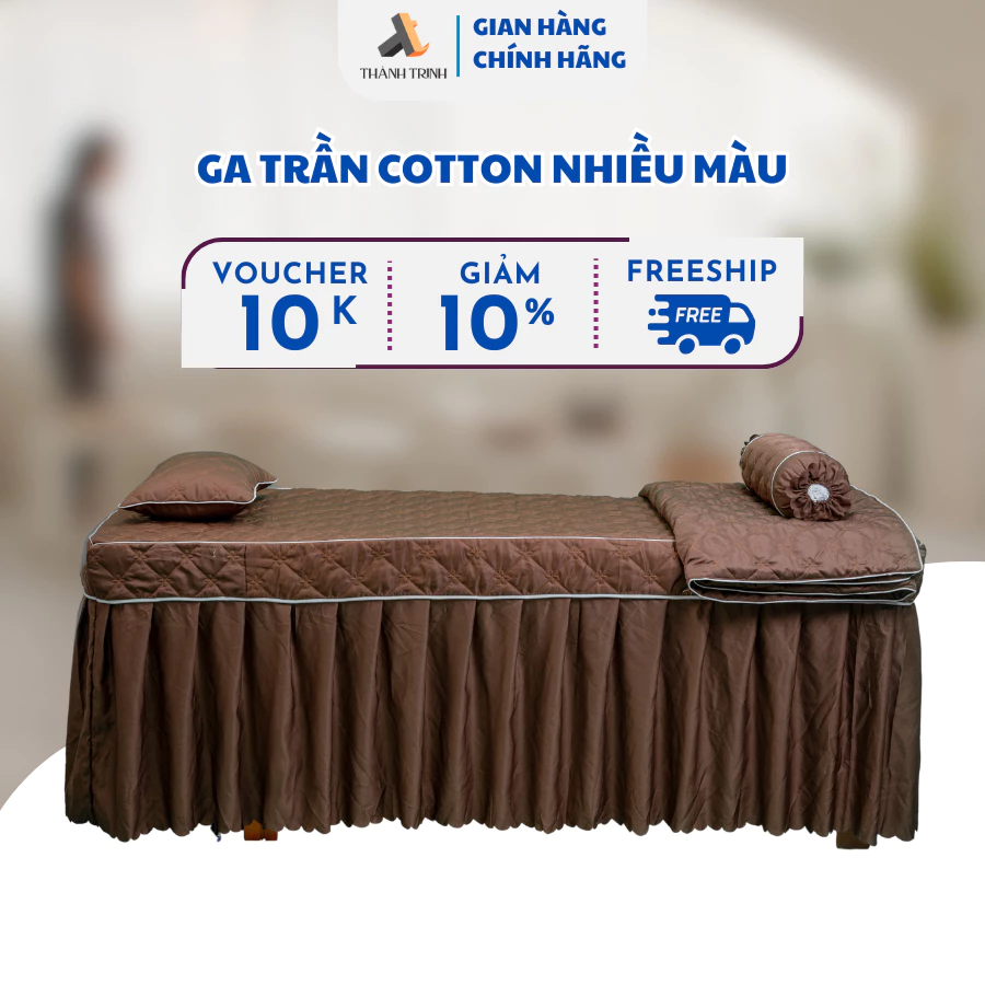 Ga giường SPA cotton trần bông cao cấp, thoáng mát, ga giường nối mi, phun xăm may theo yêu cầu xưởng may Thành Trinh 13