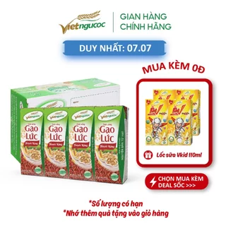 Thùng 48 Hộp Sữa Gạo Lức Huyết Rồng VIỆT NGŨ CỐC Uống Liền Bổ Sung Chất Xơ Vitamin Thanh Lọc Cơ Thể 180ml/ Hộp