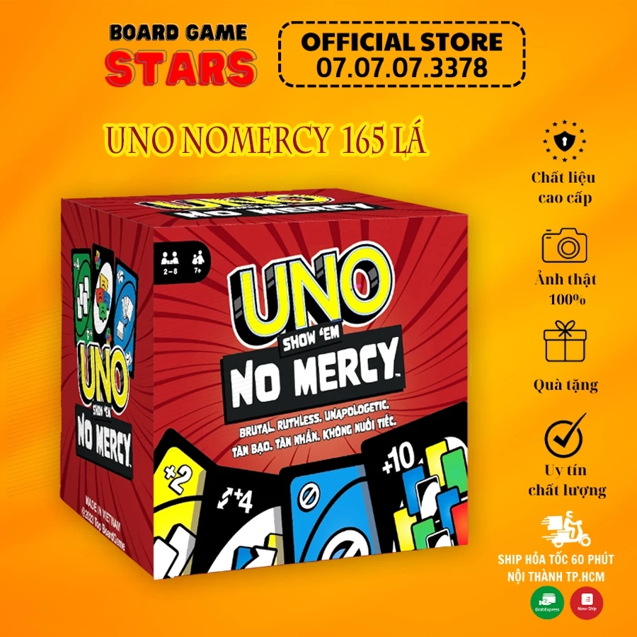 UNO NO MERCY 𝟭𝟲𝟱 𝘁𝗵𝗲̉ 𝗯𝗮̀𝗶 (𝗛𝗮̀𝗻𝗴 𝗖𝗮𝗼 𝗖𝗮̂́𝗽) cuộc chơi nâng cấp,UNO +10 luật chơi khắc nghiệt [𝗕𝗼𝗮𝗿𝗱𝗚𝗮𝗺𝗲 𝗦𝗧𝗔𝗥]