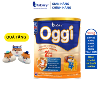 [TẶNG GỐI GIỮ ẤM TAY SÓC OGGI] Sữa bột Oggi 2+ 900g giúp bé khỏe mạnh, phát triển toàn diện - VitaDairy