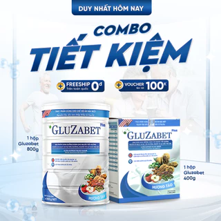 COMBO 2 TIẾT KỆM. Sữa Tiểu Đường Gluzabet - Hỗ Trợ Ổn Định Đường Huyết, Ngăn Ngừa Biến Chứng Tiểu Đường,Ăn Ngon Ngủ Ngon