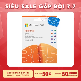 [ KEY GIA HẠN hoặc MUA MỚI ] Phần mềm Microsoft 365 𝐏𝐄𝐑𝐒𝐎𝐍𝐀𝐋 | 12 tháng | Dùng 1 người| 5 thiết bị | 1 TB Onedrive