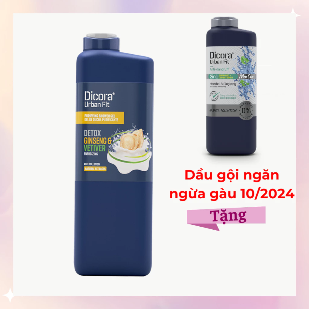 Sữa tắm Dicora Urban Fit Energy Cỏ Hương Bài & Nhân Sâm 750ml - BioTopcare Official