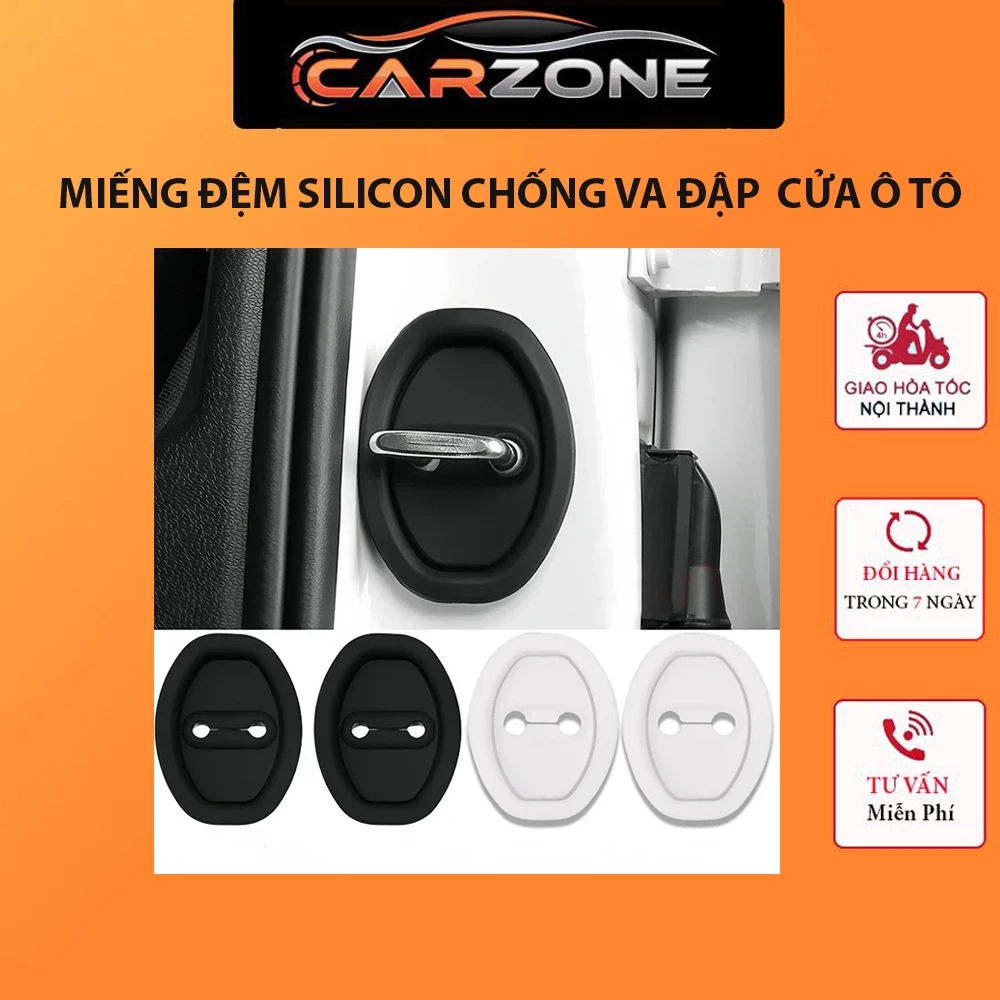 Miếng đệm silicon chống va đập chống xa đập cánh cửa xe mạnh có 2 màu đen trắng Carzone
