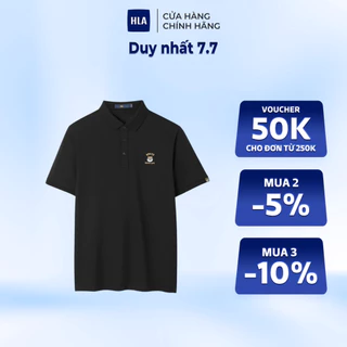 HLA - Áo POLO nam ngắn tay cao cấp thoáng khí in logo họa tiết New moisture wicking cool short-sleeved polo shirt