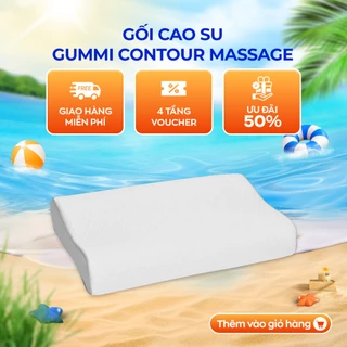 Gối cao su thiên nhiên Gummi Contour Massage 39x59cm nâng đỡ cổ vai gáy, mát mẻ thông thoáng, thấm hút mồ hôi