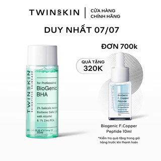 Biogenic BHA For Professional – Toner Thanh Tẩy Tế Bào Chết, Giảm Mụn, Thông Thoáng Lỗ Chân Lông Twins Skin 50ml