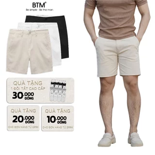 Quần Short Nam BTM BASIC COLOR KHAKI SHORT - Vải  co dãn - Form Trên Gối Mã 12.459