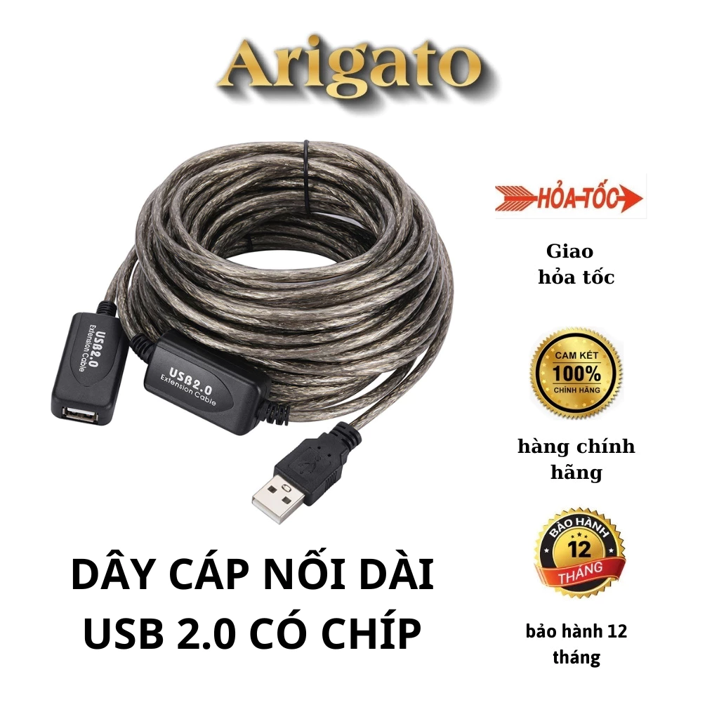 Dây cáp nối dài Usb 2.0 20m ,25m, 30m có chíp hàng xịn.Bảo hành 6 tháng