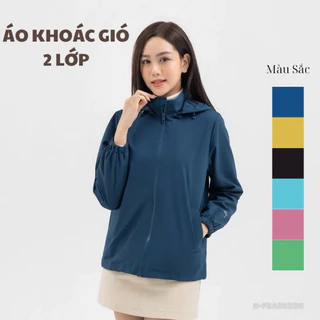 Áo khoác nữ 2 lớp cao cấp, chất liệu vải gió tráng bạc chống tia UV, chống nước, chống bụi bẩn