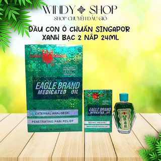 DẦU GIÓ {LỐC 12 CHAI} DẦU XANH CHỮ BẠC CON Ó EAGLE BRAND {CHUẨN SINGAPOR} CHAI 24ML- CHÍNH HÃNG