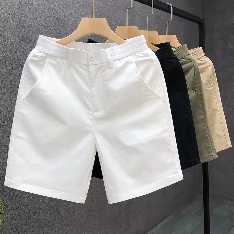 Quần Short Nam VINTINO Vải Kaki Co Giãn Cạp Chun Có Khuy Cúc QS05