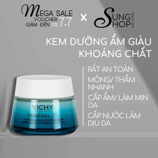 [Mã COSBAUH3 giảm 8% đơn 300K] Kem dưỡng ẩm Vichy Mineral 89 cấp ẩm sáng da mờ thâm