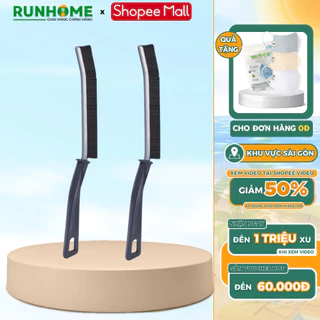 Bàn Chải Vệ Sinh Khe Hở RUNHOME Đầu Kim Loại Có Tay Cầm Vệ Sinh Khe Nhà Tắm Khe Cửa Nhà Bếp Nhỏ Gọn