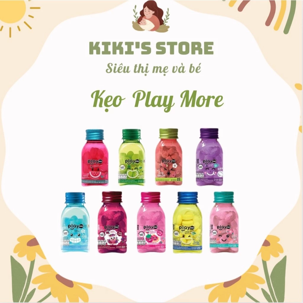 Kẹo ngậm the  PLAY MORE THÁI LAN đủ vị - HŨ 22gr