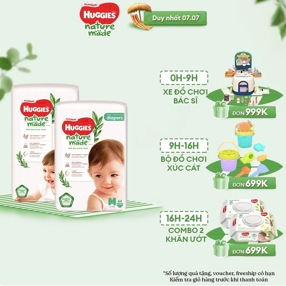 Tã Dán Huggies Platinum Nature Made Size NB60/S82/M64/L54/XL44.....