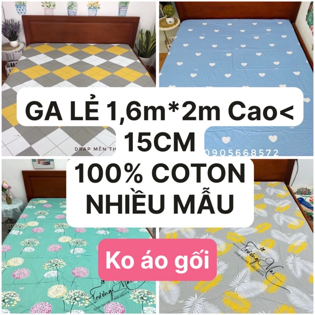 Ga lẻ 100% COTTON  (không áo gối, inbox chọn mẫu) đủ kích thước -ĐƯỢC CHỌN MẪU