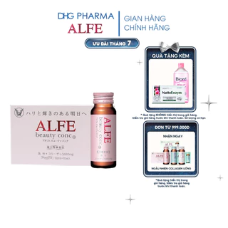 Collagen uống  ALFE Beauty Conc hỗ trợ tăng đàn hồi da, giúp da sáng đẹp Hộp 10 chai x 50ml - Chính hãng DHG Pharma