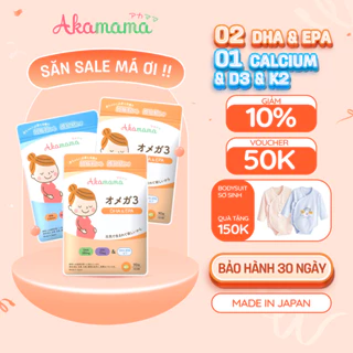 [QUÀ 150K] COMBO 2 DHA + 1 CANXI cho bà bầu Akamama, Nhật Bản