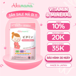 SẮT & VITAMIN cho bà bầu Akamama - Nhật Bản, hỗ trợ tiêu hoá, viên nhỏ, không vị, dễ uống - 120 viên