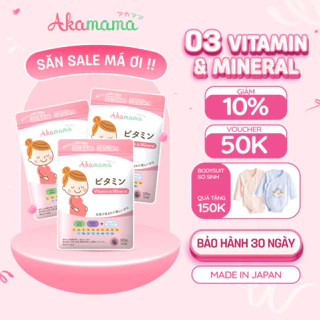 [QUÀ 150K] COMBO 3 SẮT & VITAMIN cho bà bầu Akamama, Nhật Bản (120 viên)