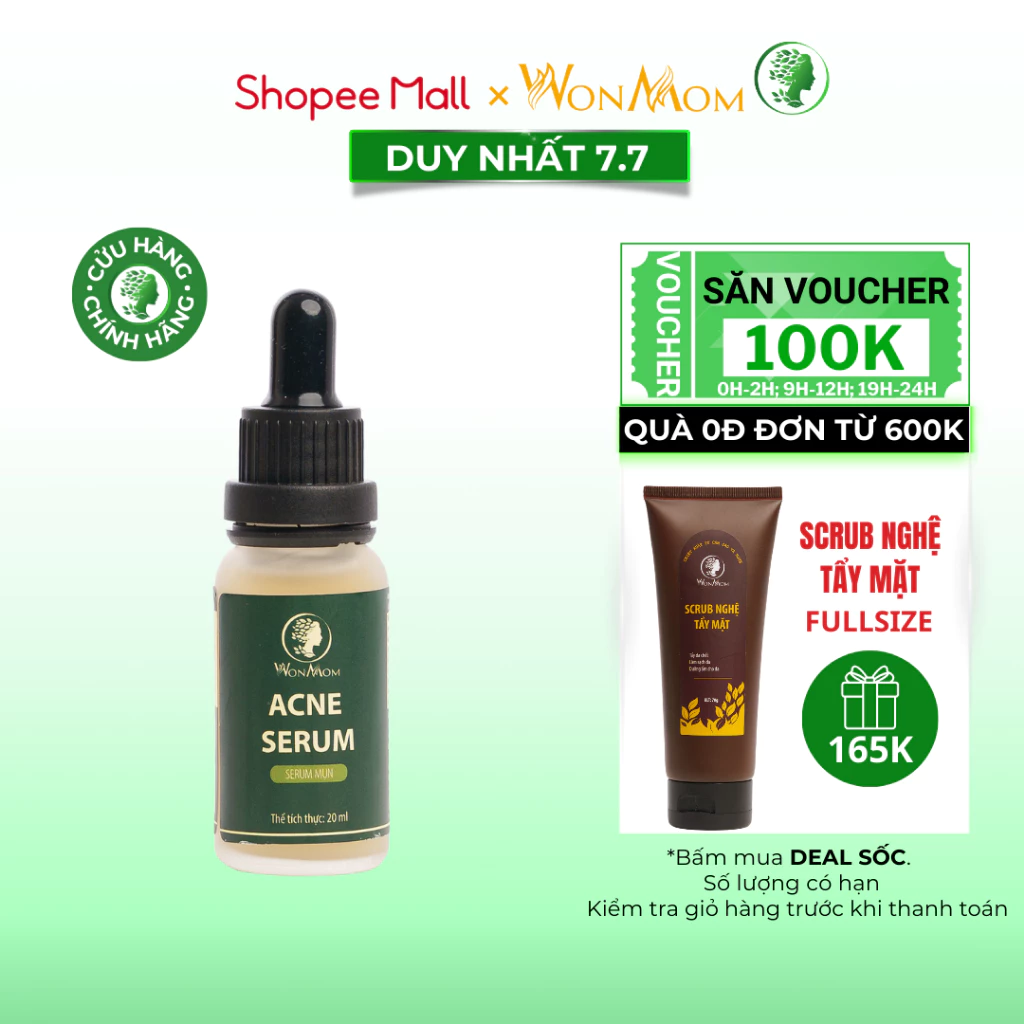 Serum ngăn ngừa và giảm mụn WonMom 20ml