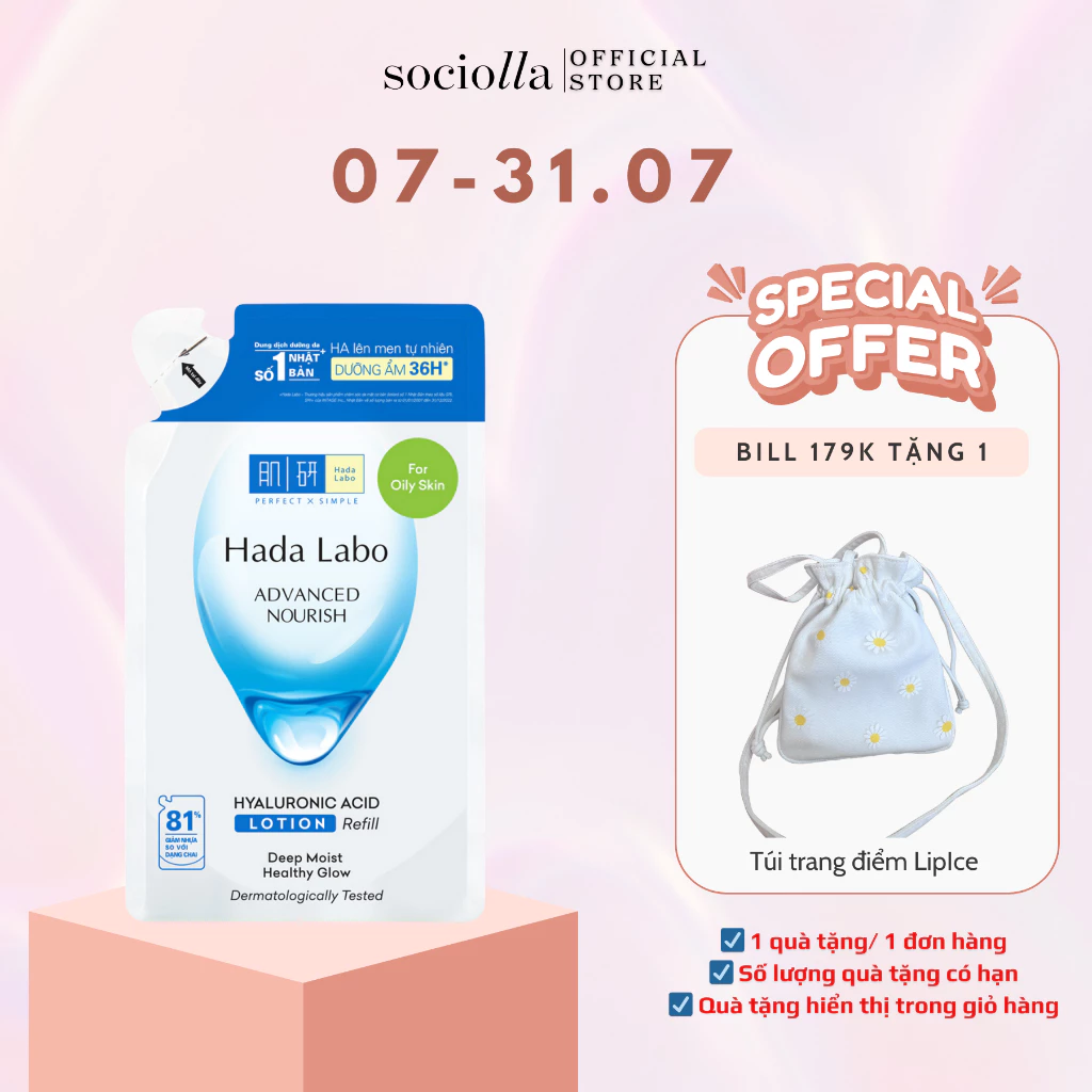 Túi Refill Dung Dịch Dưỡng Ẩm Dành Cho Da Dầu Hada Labo 170ml