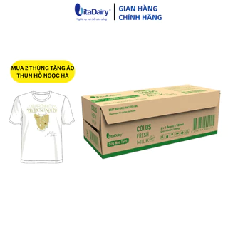 [MUA 2 THÙNG TẶNG ÁO THUN HỒ NGỌC HÀ] Sữa non tươi Vitadairy Colos Fresh Milk 180ml thùng 24 hộp - VitaDairy