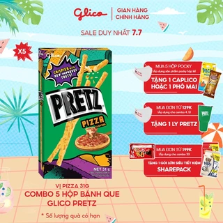 Combo 5 hộp Bánh que mặn nướng giòn Glico Pretz vị Pizza 31gr