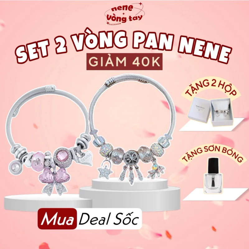 Combo 2 Vòng tay Pan Nene - Charm Hợp Kim - thời trang new in nene 2024
